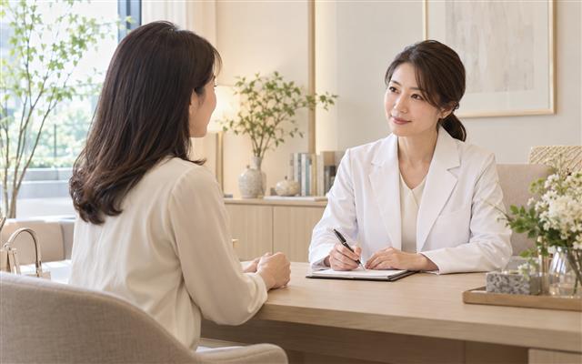 医師が患者様の生活背景や希望を丁寧に伺う様子