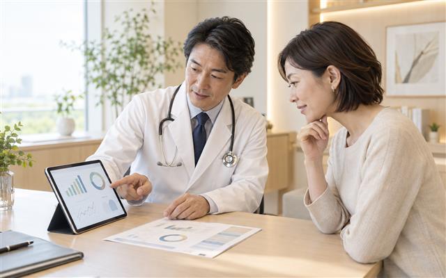 医師が治療内容を分かりやすく説明する様子