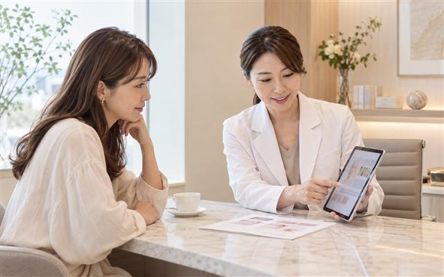 医師が患者様の生活背景や希望を丁寧に伺う様子
